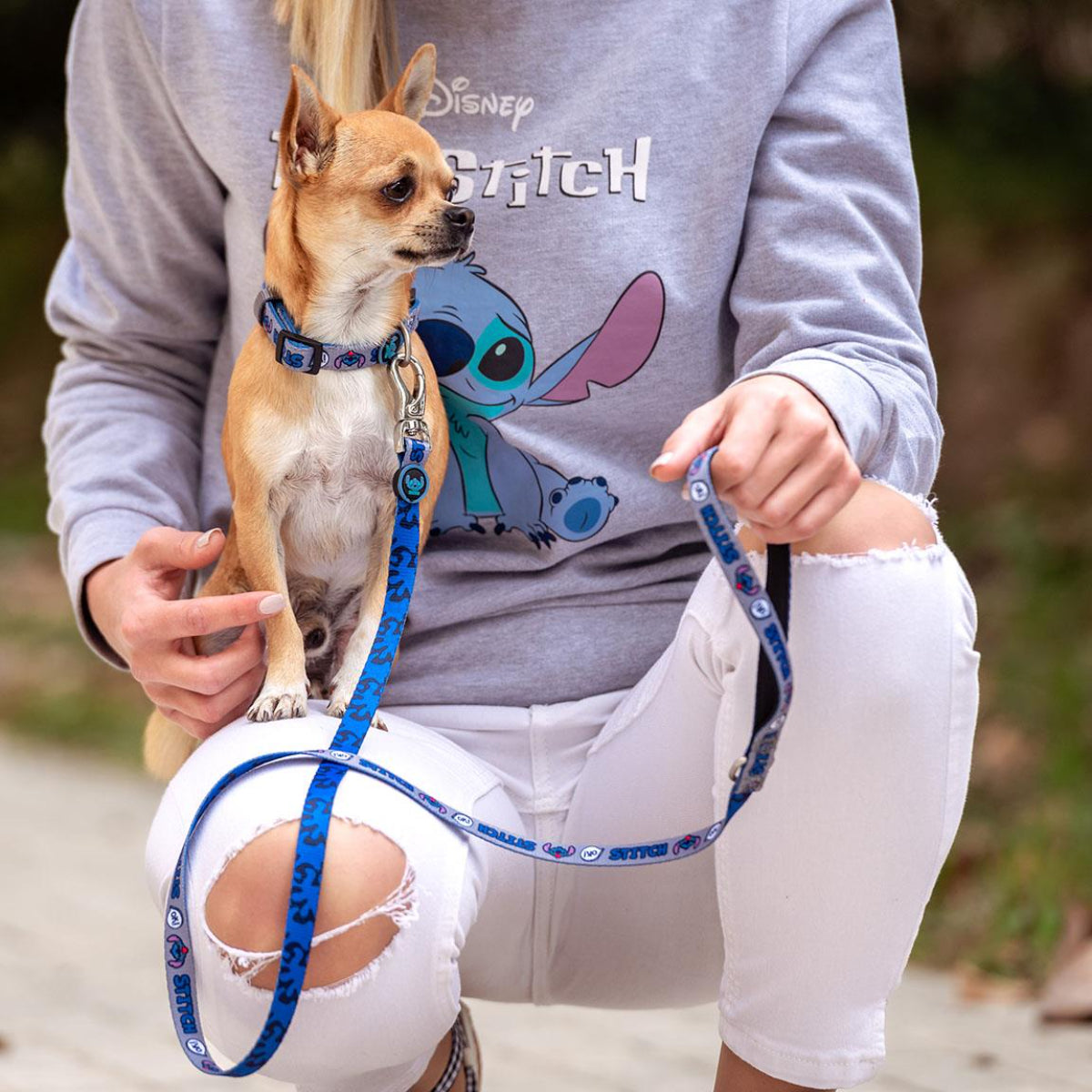 Disney Stitch Halsband für Hunde Größe XS / S Stylisches Polyester-Halsband