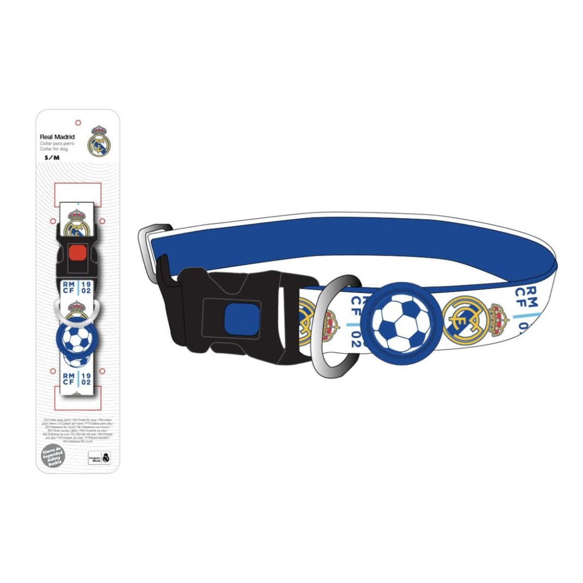 Real Madrid Hundehalsband S / M – Offizielles Fan-Design für Haustiere