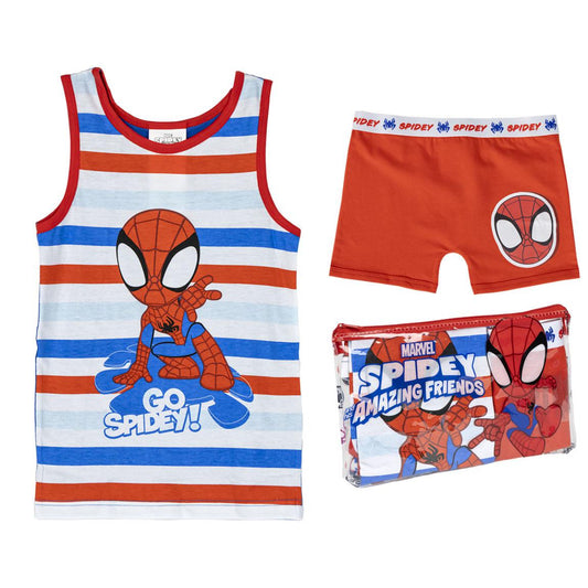 Spidey Schlafanzug Kinder Pyjama Set & Nachtwäsche aus 100 % Baumwolle mit Tasche