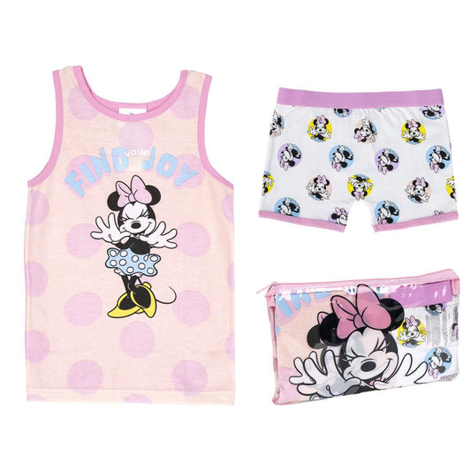 Disney Minnie Mouse Schlafanzug Kinder Pyjama Set & Nachtwäsche aus 100 % Baumwolle mit Tasche