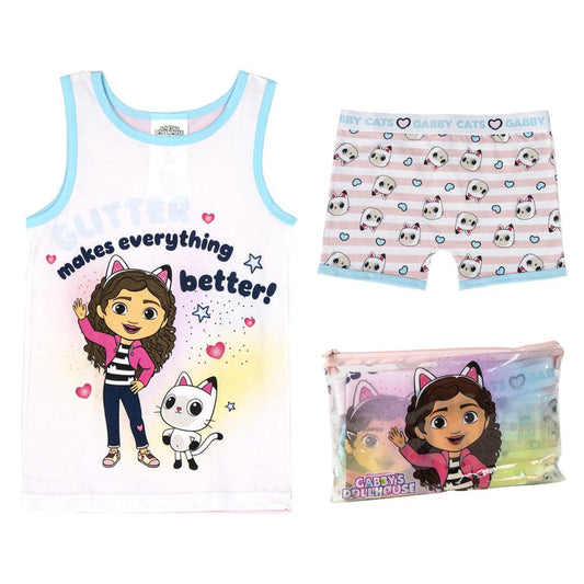 Gabby´s Dollhouse Schlafanzug Kinder Pyjama Set & Nachtwäsche aus 100 % Baumwolle mit Tasche