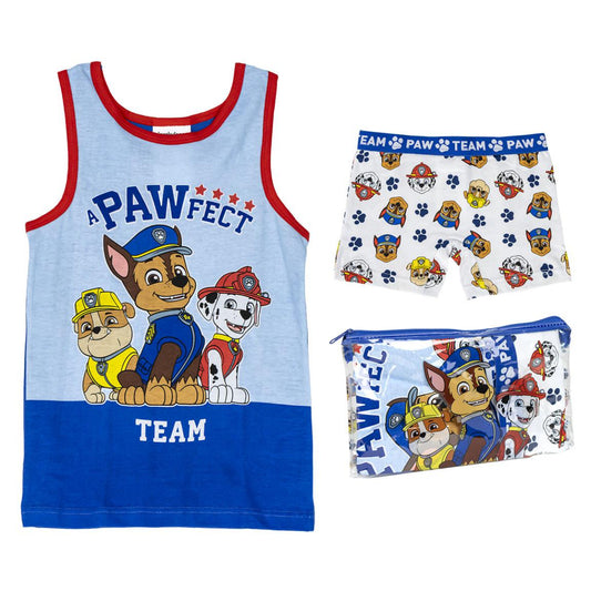 Paw Patrol Schlafanzug Kinder Pyjama Set & Nachtwäsche aus 100 % Baumwolle mit Tasche
