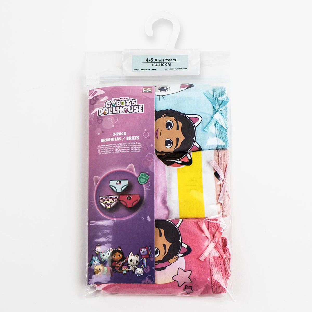 Gabby’s Dollhouse Mädchen Unterhosen 3er Set Baumwoll Slips Kinderwäsche