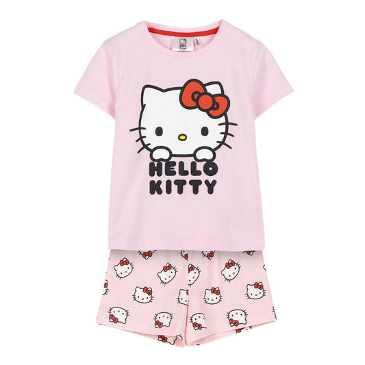 Hello Kitty Schlafanzug Kinder Pyjama T-Shirt & Short aus 100 % Baumwolle