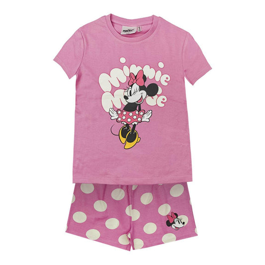 Disney Minnie Mouse Schlafanzug Kinder Pyjama T-Shirt & Short aus 100 % Baumwolle