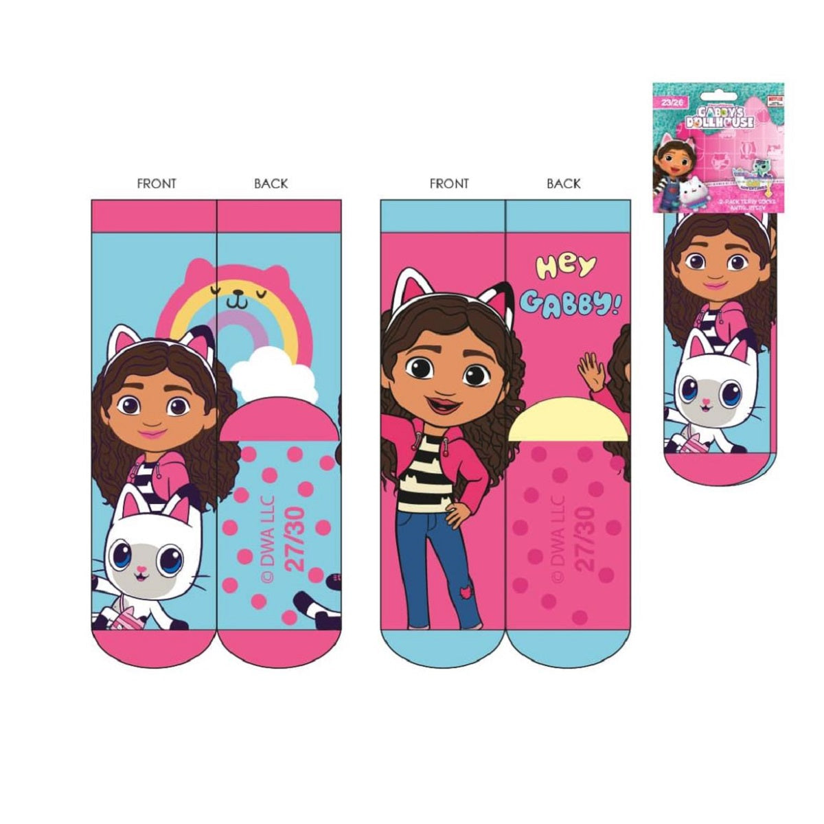 Gabby’s Dollhouse 2-Paar Socken – Rutschfeste Strümpfe Socken für Kinder