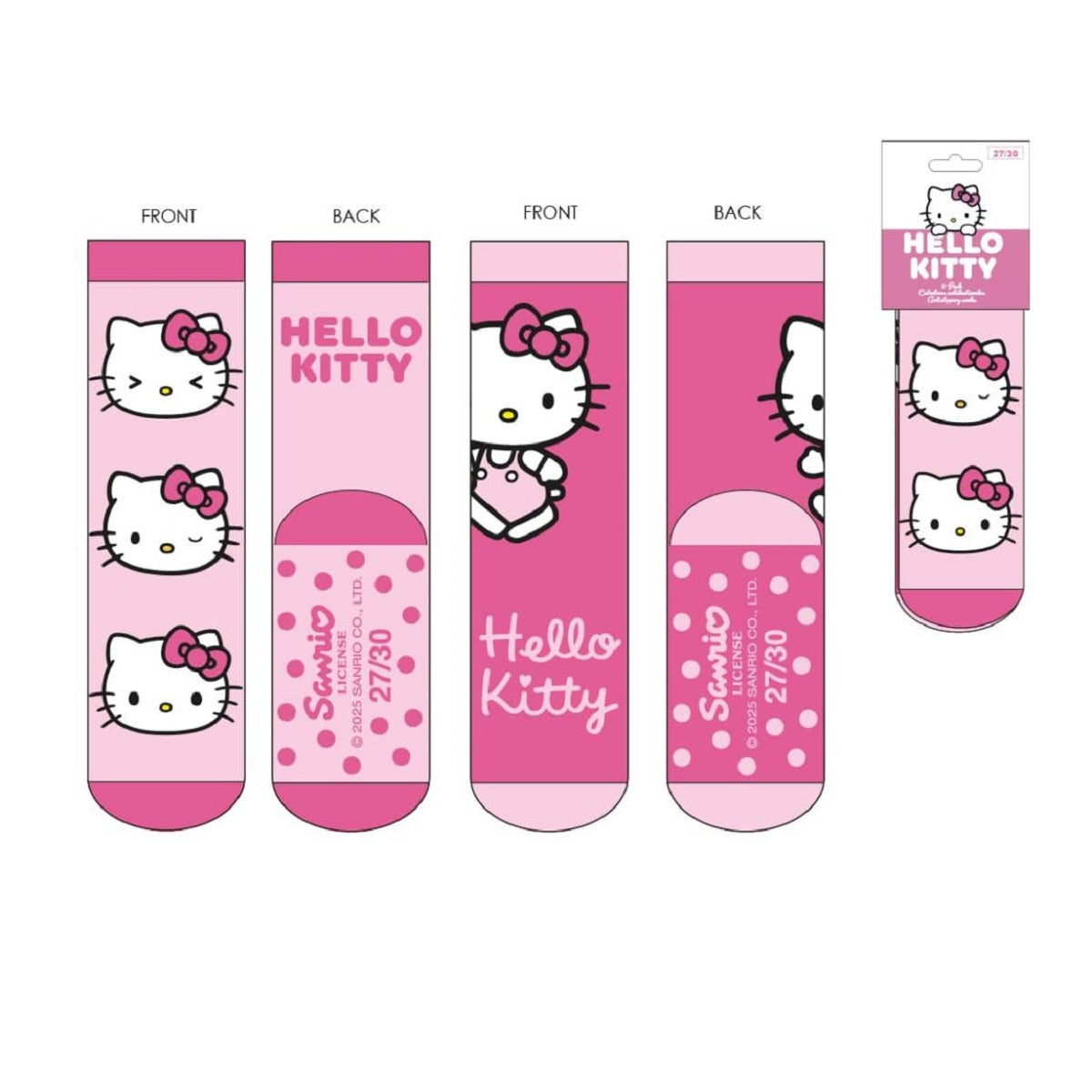 Hello Kitty 2-Paar Anti-Rutsch-Socken – Weiche Strümpfe für Kinder