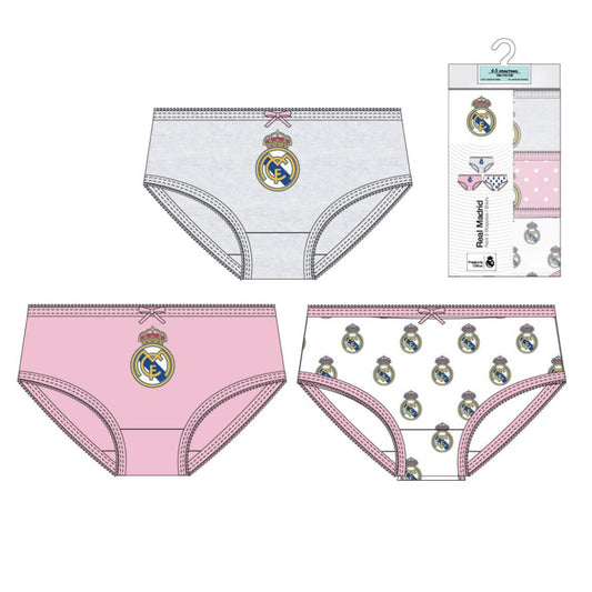 Real Madrid Baumwolle Unterwäsche für Mädchen Fußball Unterhosen 3er Pack