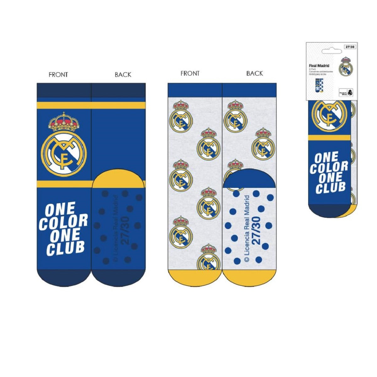 Real Madrid 2-Paar Socken – Rutschfeste Kindersocken für Sport & Freizeit