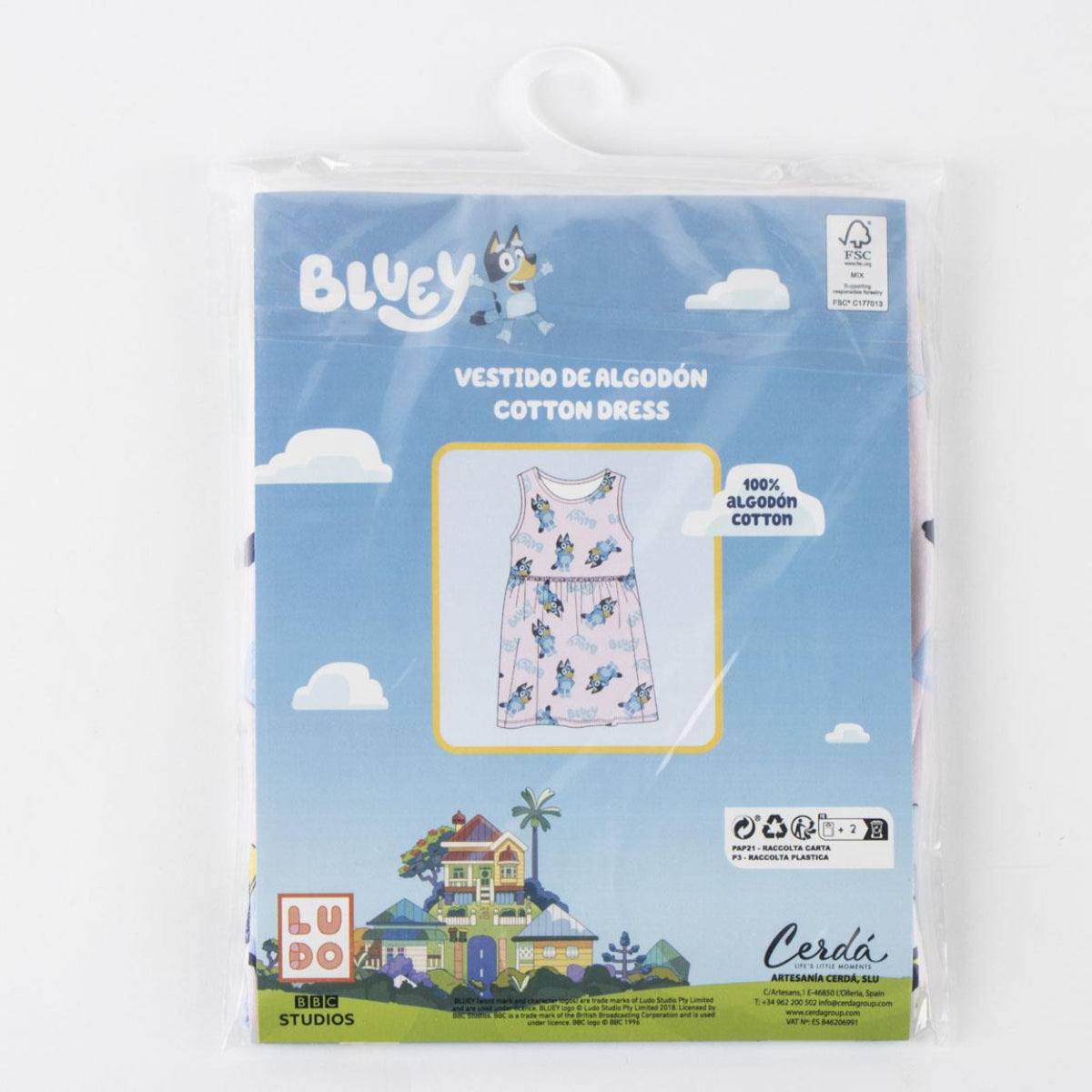 Bluey Kleid Kinder Baumwollkleid Freizeitkleid Sommerkleid Mädchen