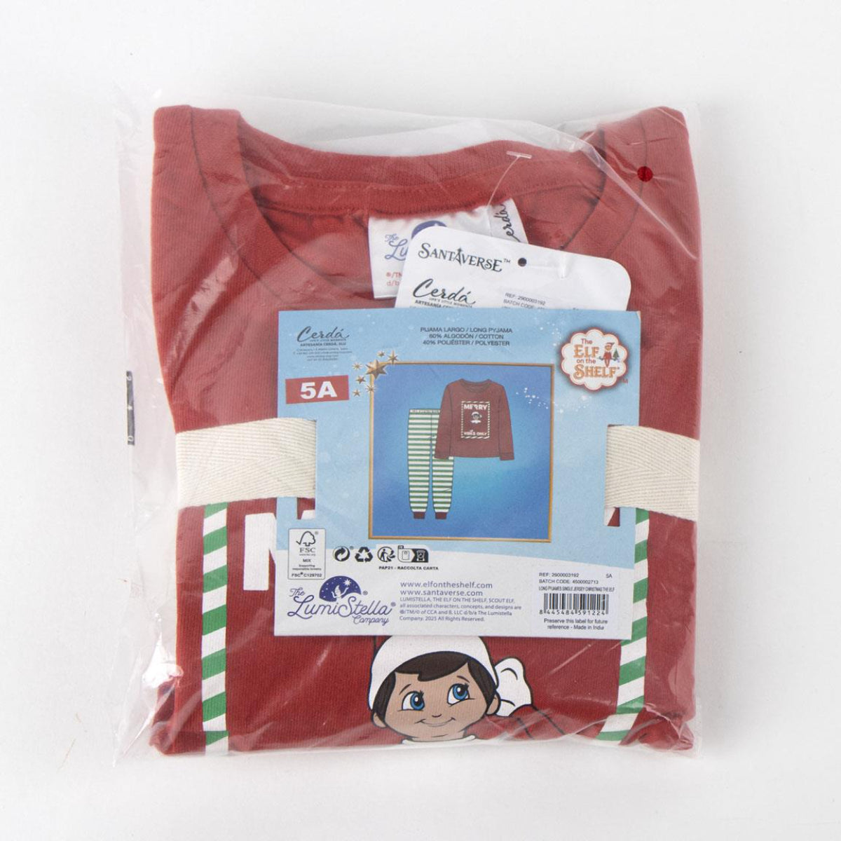 The Elf Erwachsene Pyjama Weihnachten Baumwollmix Zweiteiler Lang