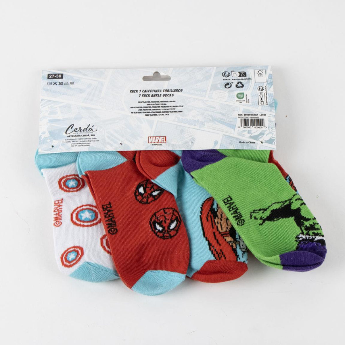 Marvel Kinder Sneakersocken 7er Set Polyester Onesize