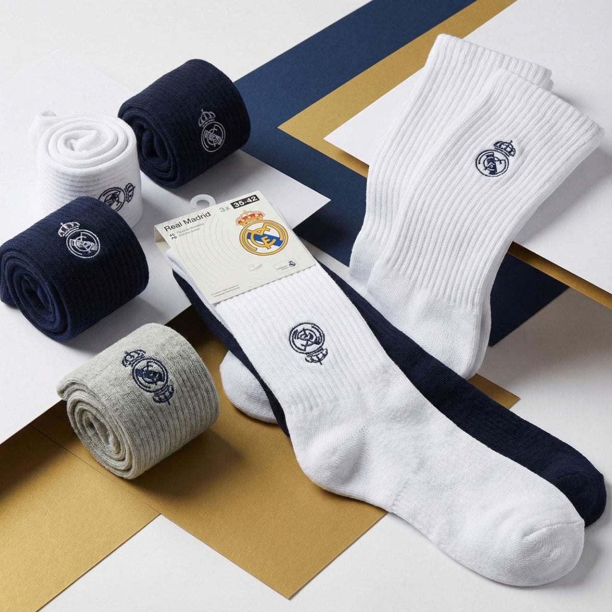 Real Madrid Herren Socken 3er Pack Baumwollsocken Freizeit Lifestyle