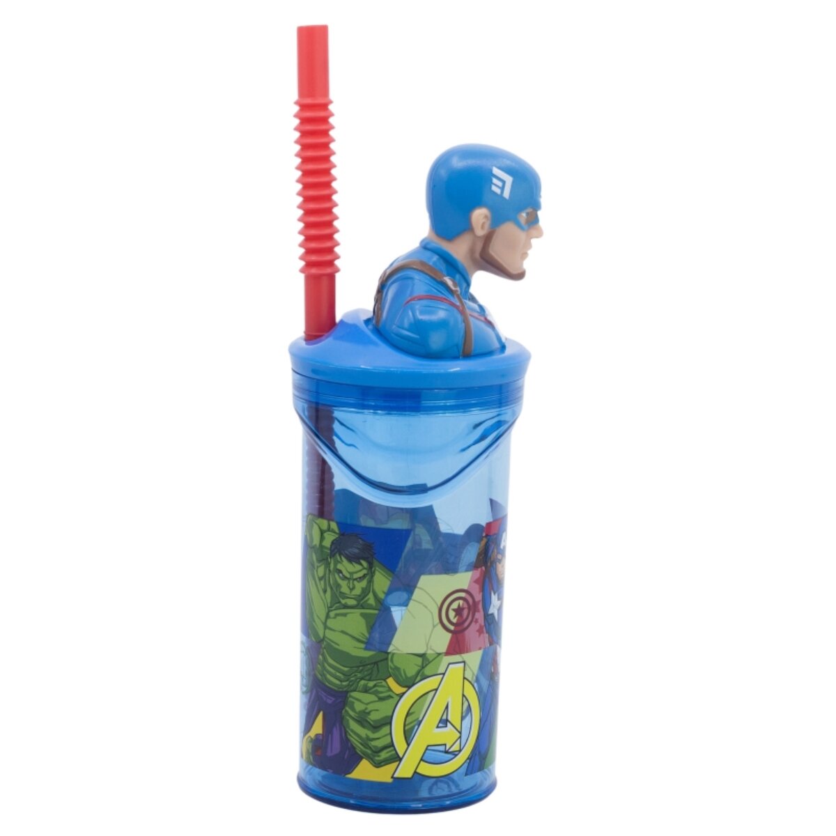 Avengers Captain America Trinkbecher – 3D Kinderbecher & Strohhalm-Tumbler 360 ml
