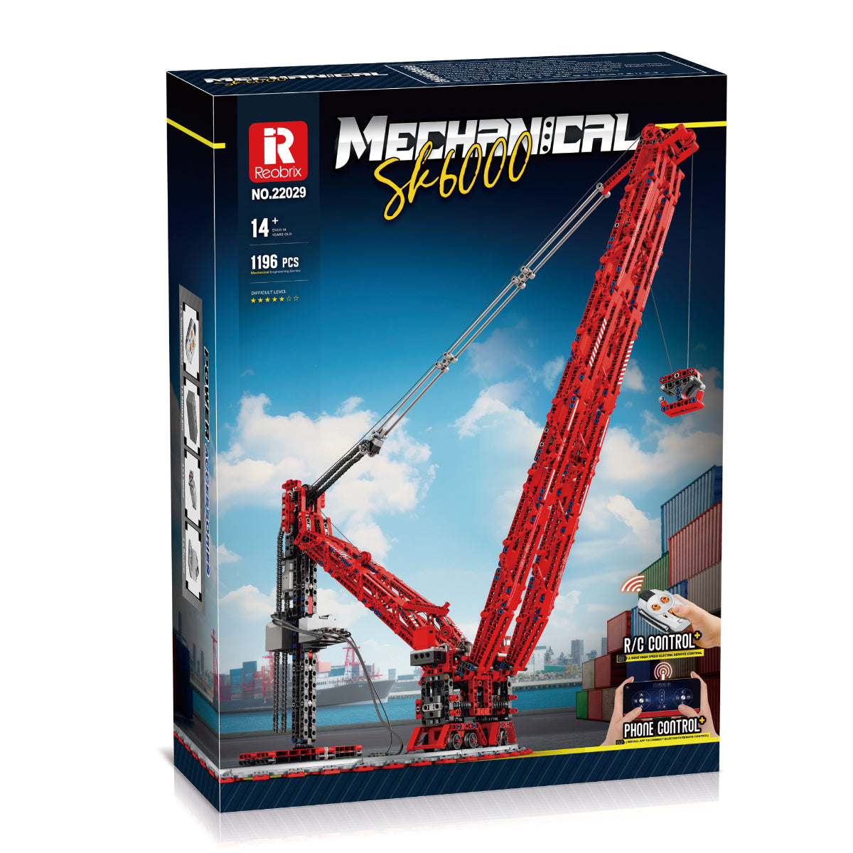 Reobrix 22029 SK6000 Kran mit RC & App 1196 Teile ab 14
