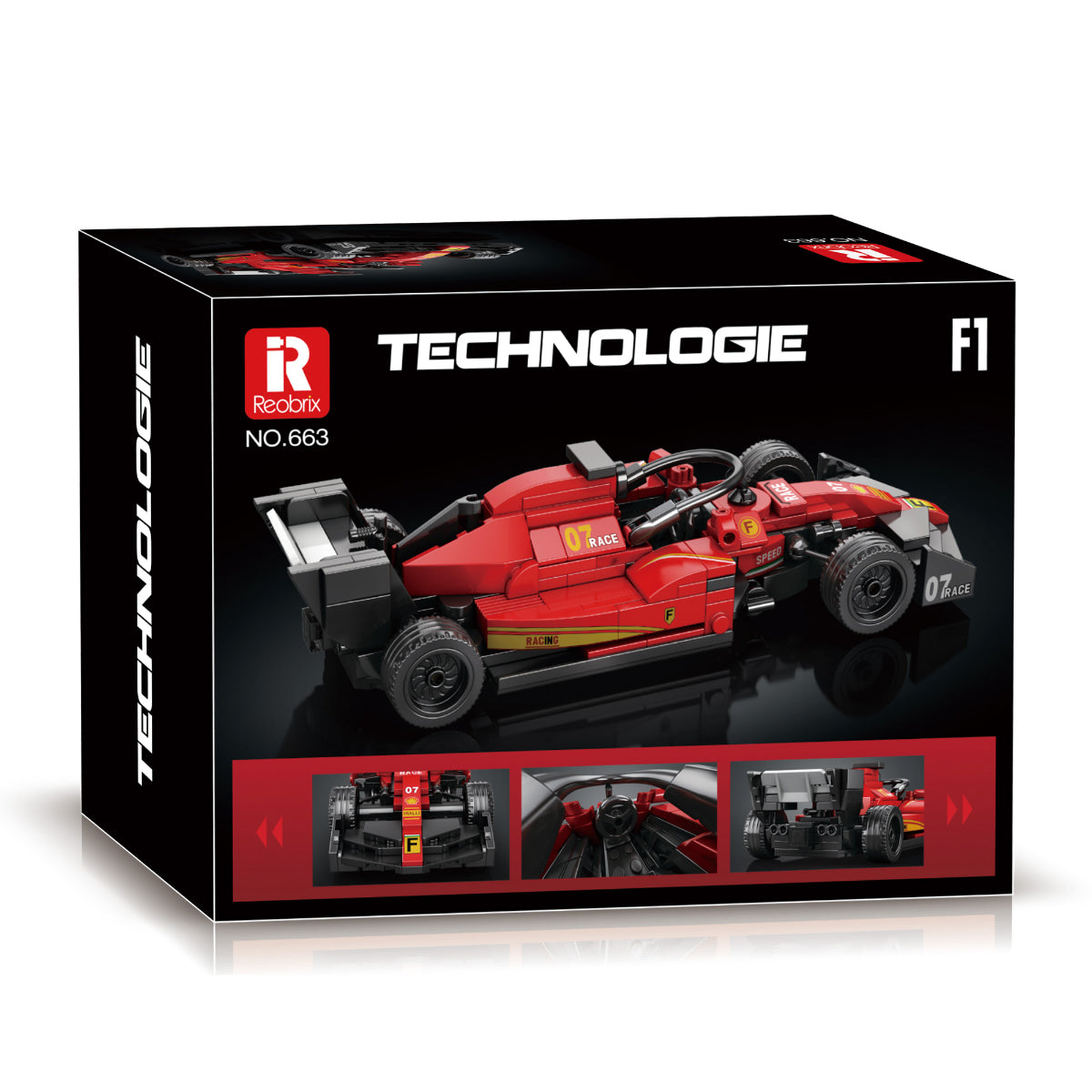Reobrix 663 Rennwagen Klemmbaustein Auto 245 Teile ab 14