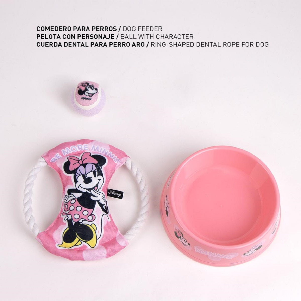 Disney Minnie Mouse Hunde-Set – 3-teilig mit Napf, Spielzeug & Ball