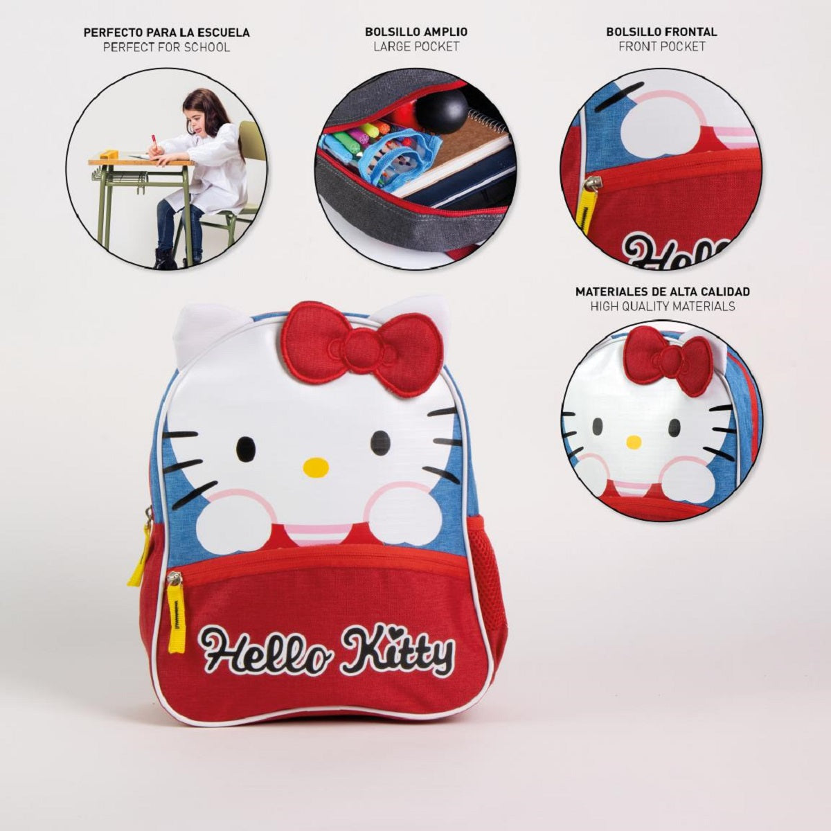 Hello Kitty Kinderrucksack leichte Freizeittasche Rucksack ideal für Kita, Freizeit & Reisen
