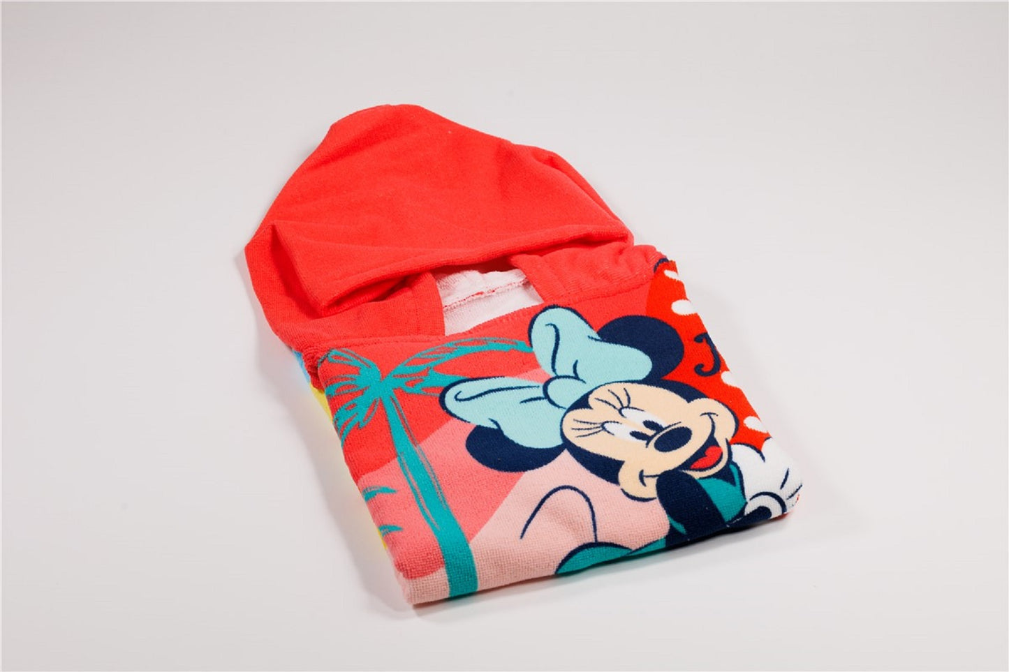 Disney Minnie Mouse Kinder Badeponcho mit Kapuze aus Polyester 55 x 110 cm
