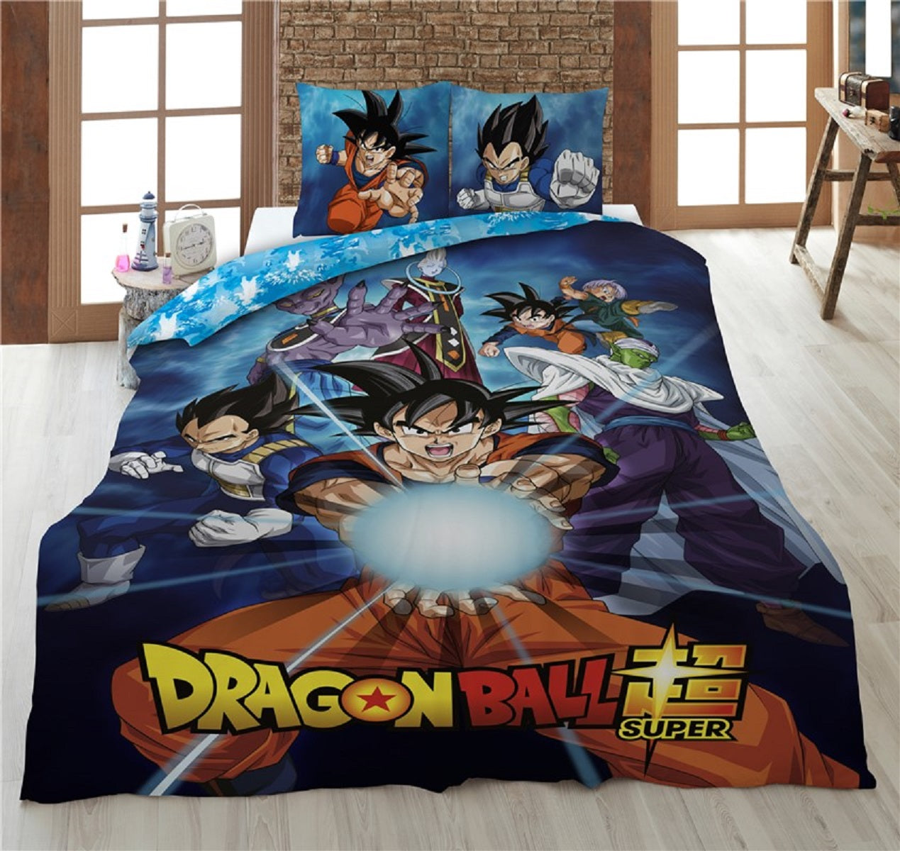 Dragon Ball Bettwäsche-Set – 1x Deckenbezug 140x200 & 1x Kissenbezug 60x70 cm für Kinder