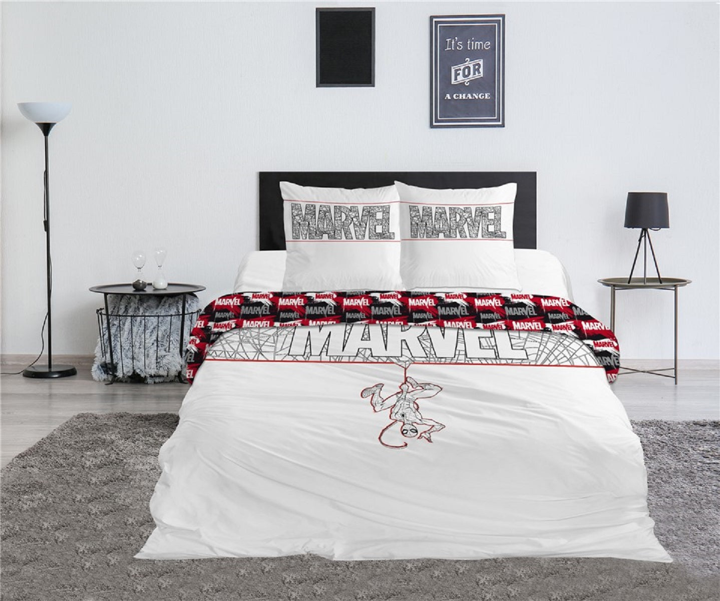 Marvel Doppelbettwäsche Set – 1x Deckenbezug 240x220 cm & 2x Kissenbezüge 65x65 cm