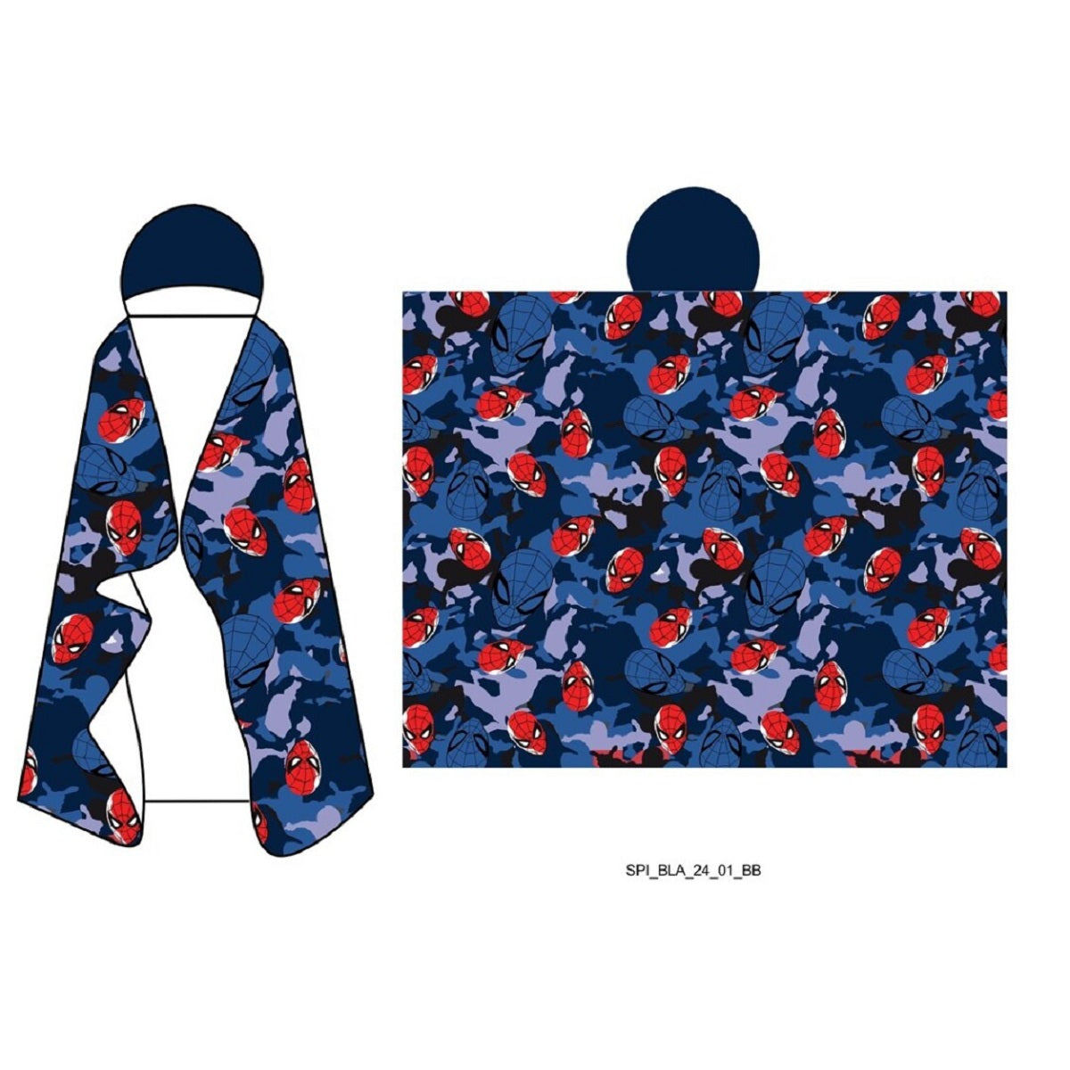Spiderman Kuscheldecke mit Kapuze für Kinder – weich & wärmend – 120x150 cm