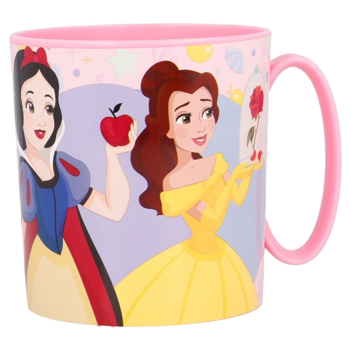 Disney Princess Becher Mikrowellengeeigneter Kunststoffbecher 390 ml – Motivbecher für Kinder