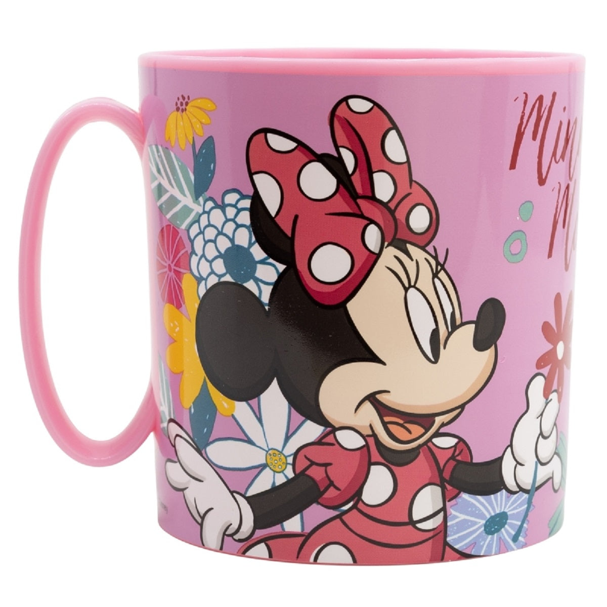 Disney Minnie Mouse Becher Mikrowellengeeigneter Kunststoffbecher 390 ml – Motivbecher für Kinder