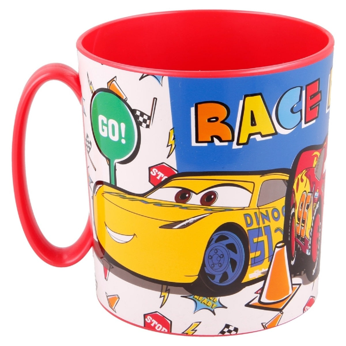 Disney Cars Becher Mikrowellengeeigneter Kunststoffbecher 390 ml – Motivbecher für Kinder