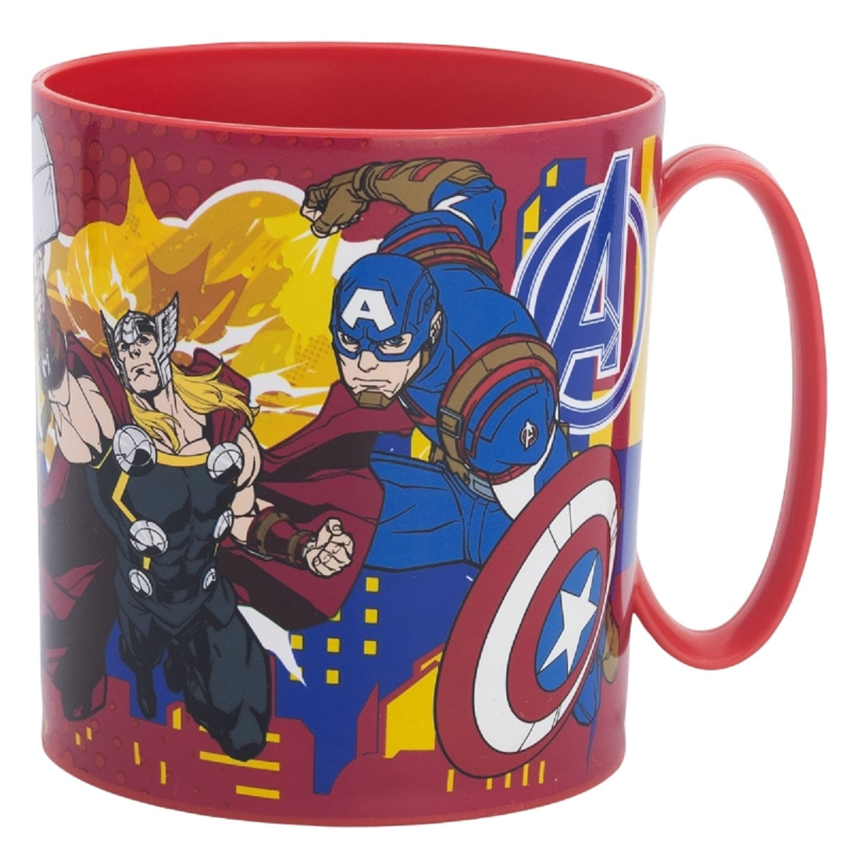 Avengers Becher Mikrowellengeeigneter Kunststoffbecher 390 ml – Motivbecher für Kinder