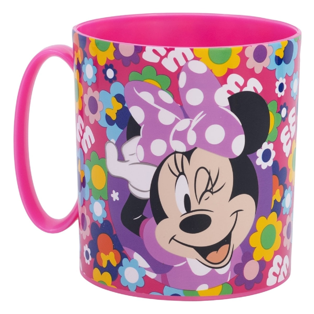 Disney Minnie Mouse Becher Mikrowellengeeigneter Kunststoffbecher 390 ml – Motivbecher für Kinder
