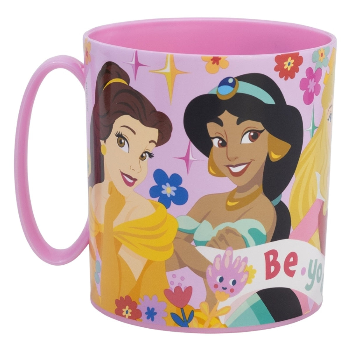 Disney Princess Becher Mikrowellengeeigneter Kunststoffbecher 390 ml – Motivbecher für Kinder
