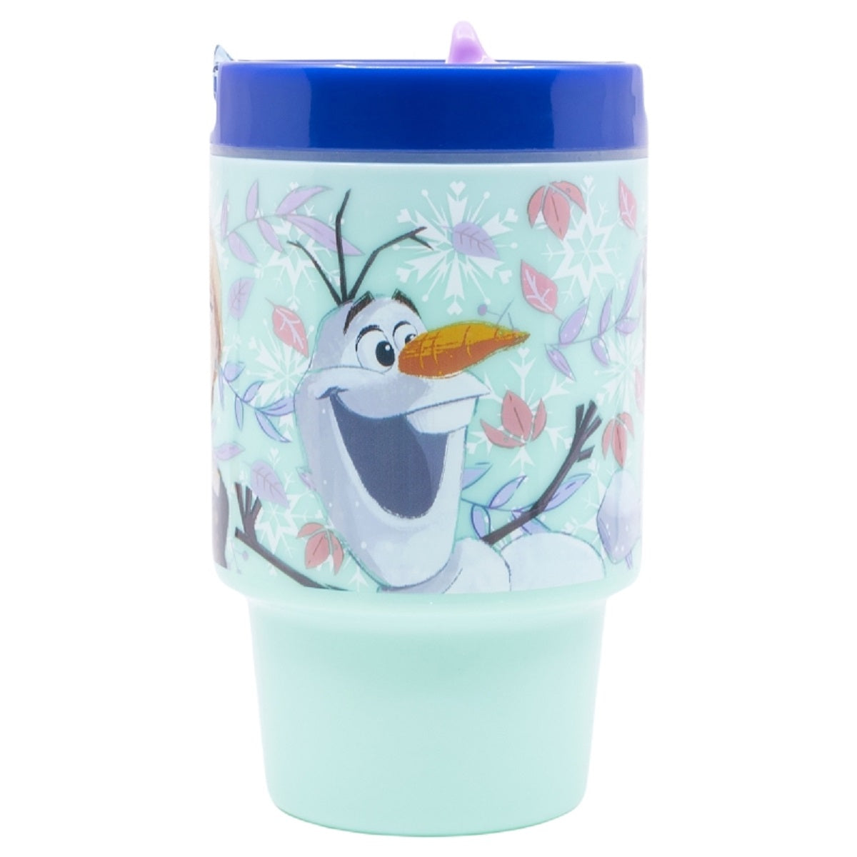 Disney Frozen Becher Mikrowellengeeigneter Kunststoffbecher 530  ml mit Schraubdeckel – Motivbecher für Kinder