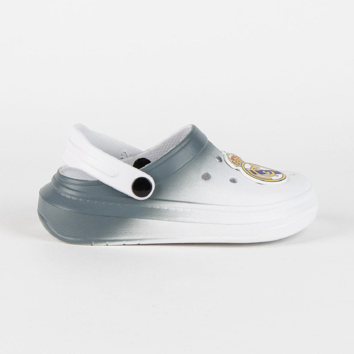 Real Madrid Kinder Clogs Sandale mit Fersenriemen und rutschfester Sohle für Alltag und Freizeit