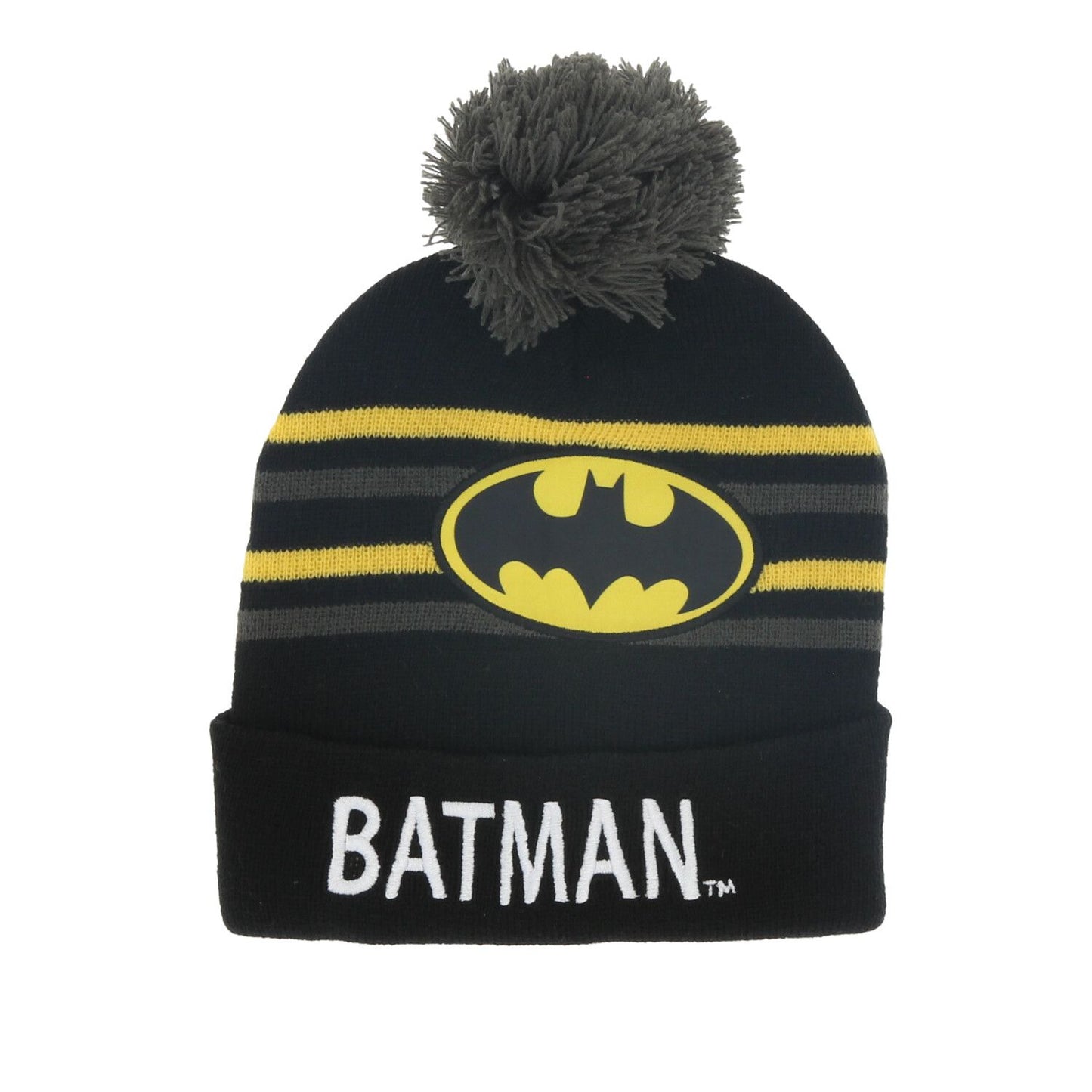 Batman Wintermütze mit Bommel – Coole Onesize Mütze für Kinder