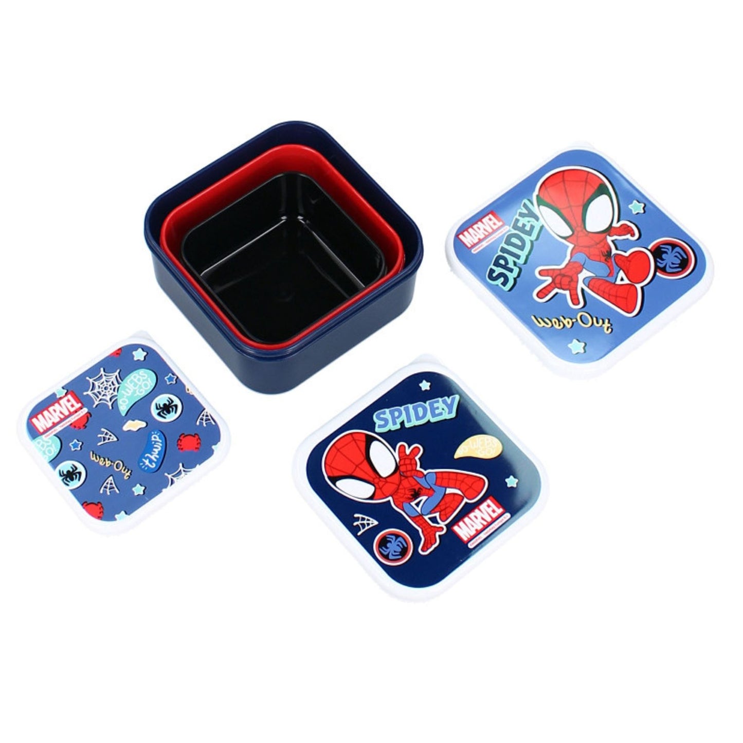 Spiderman Kinder Brotdose – Vielseitige 3-in-1 Lunchbox für Snacks & Mahlzeiten
