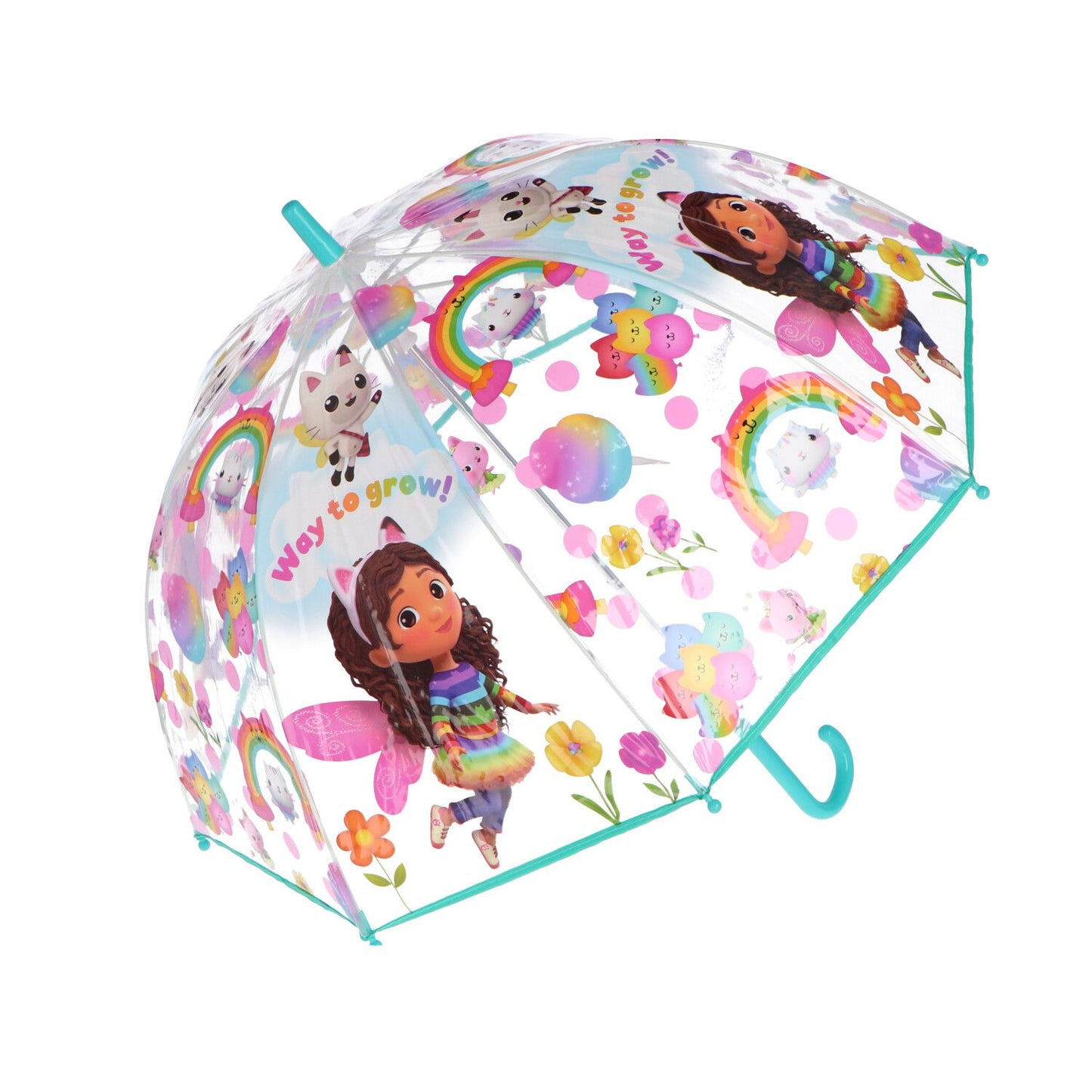 Gabby's Dollhouse Regenschirm – Niedlicher Stockschirm für Kinder, Ø 48 cm