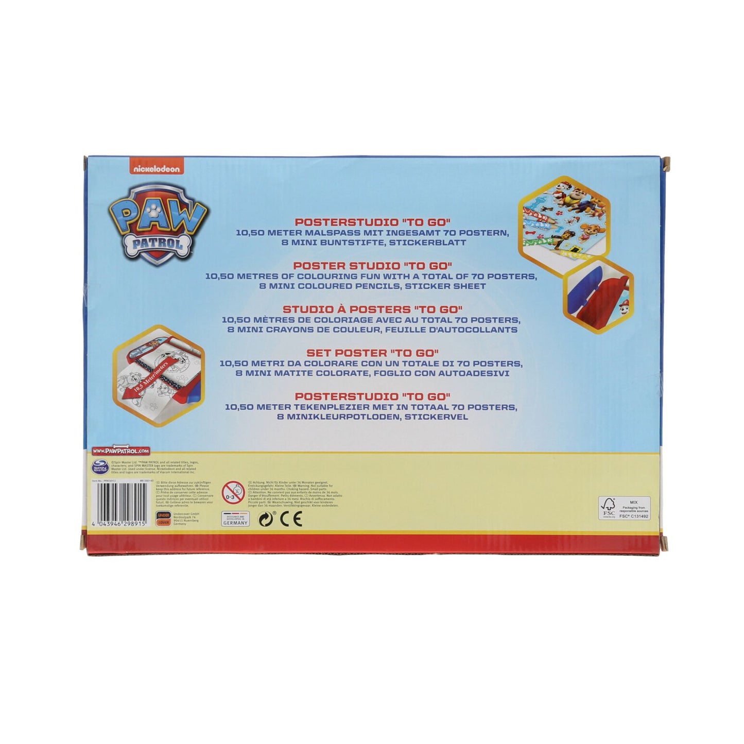 Paw Patrol Ausmalposter-Set – 70 Poster mit Buntstiften und Stickern für Kinder