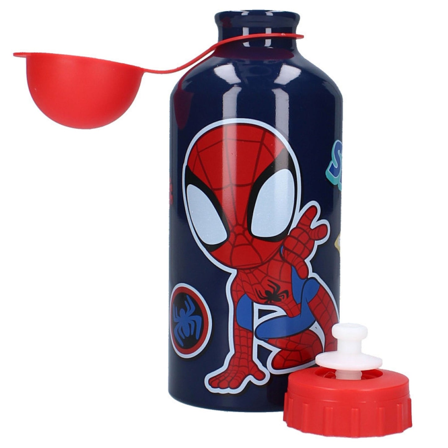 Spiderman Aluminium Trinkflasche Wasserflasche – 500 ml mit praktischem Trinkverschluss für Kinder