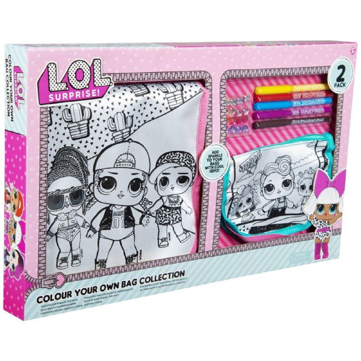 LOL Surprise Tasche zum Selbstgestalten – 2er Pack Kreativset für Kinder