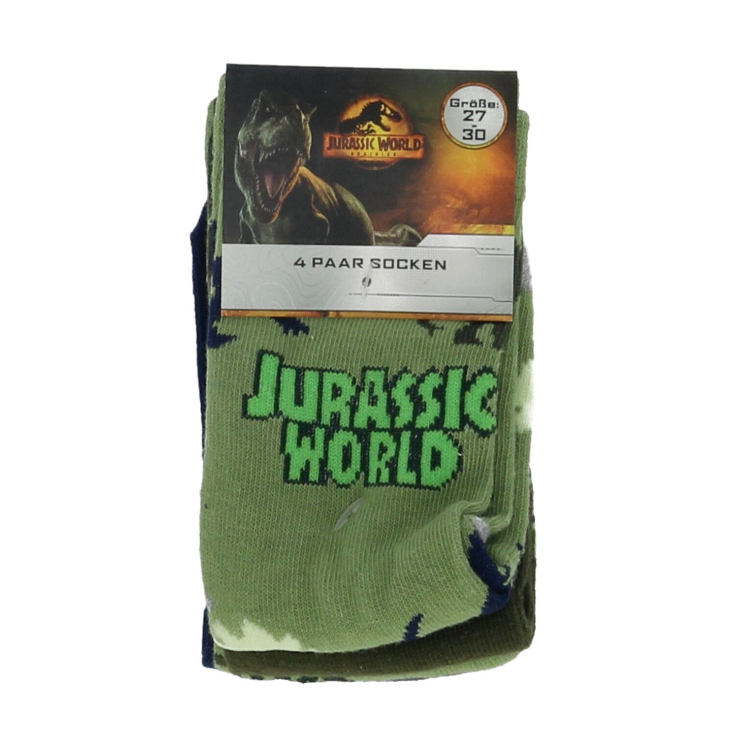 Jurassic World Kinder Socken – 4er-Pack in Größe 27/30, ideal für den Alltag