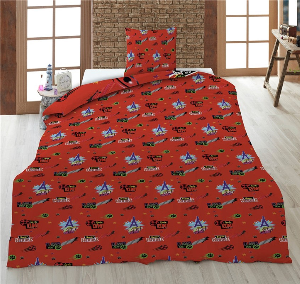 Miraculous Ladybug Bettwäsche-Set 140x200 cm – Bettbezug und Kissenbezug aus Microfaser