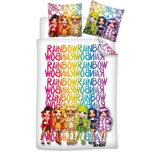 Rainbow High Bettwäsche-Set Poly-Baumwolle Decke & Kissenbezug 140x200 + 65x65 cm