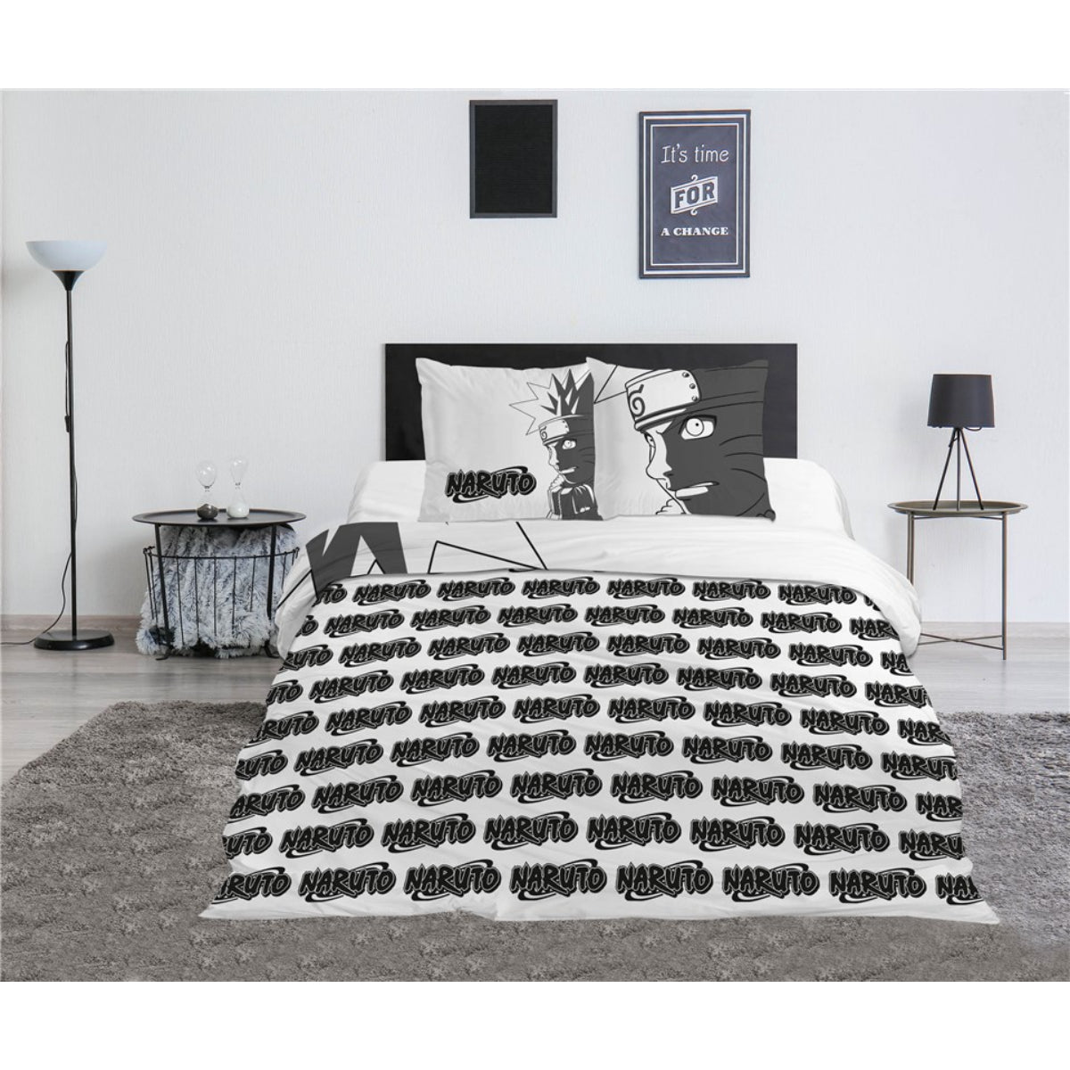 Naruto Bettbezug Set Polycotton 240x220 + 2 Kissen 65x65 cm