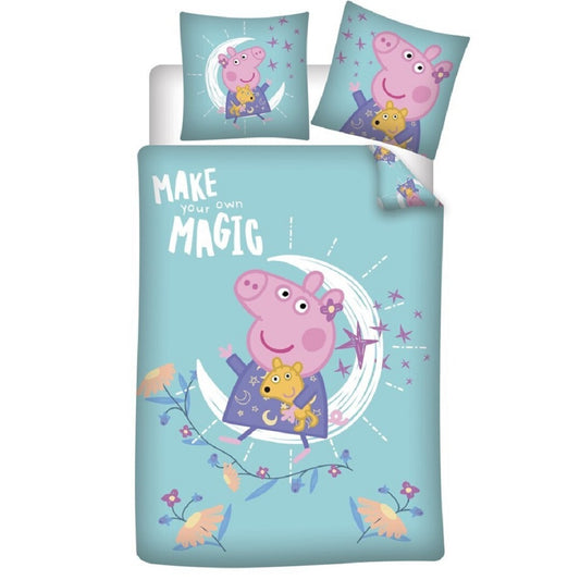 Peppa Pig Bettwäsche-Set Decke & Kissenbezug 140x200 + 63x63 cm aus Polyester