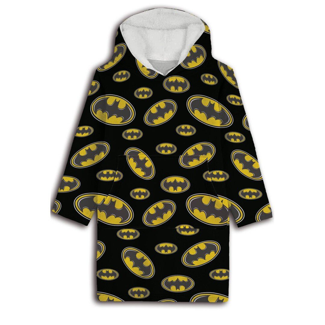 Batman Warm Hoodie-Decke mit Kapuze für Kinder – Kuschelige One Size Decke für Zuhause