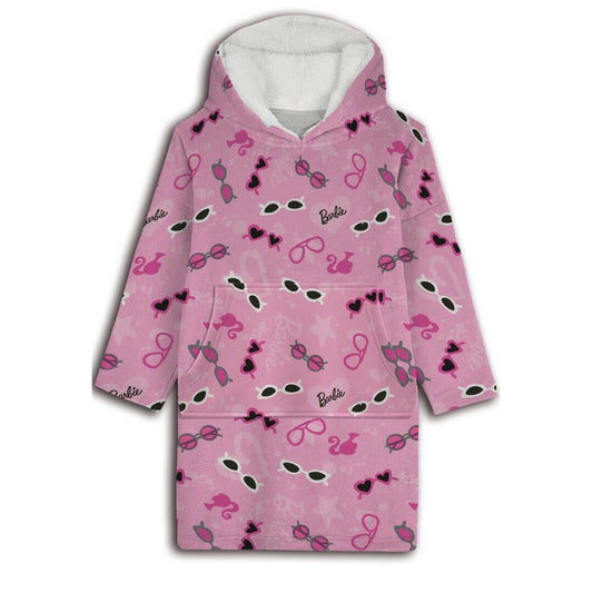 Barbie Hoodie-Decke – Kuschelige One Size Pulloverdecke mit Kapuze