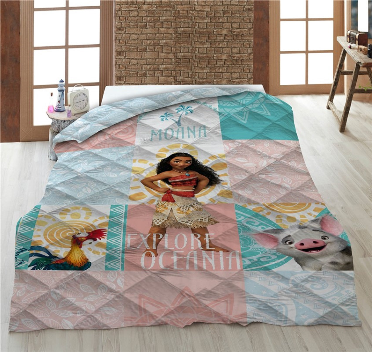 Vaiana Decke 140x200 cm, 100% Polyester Bett-Decke für Kinderzimmer