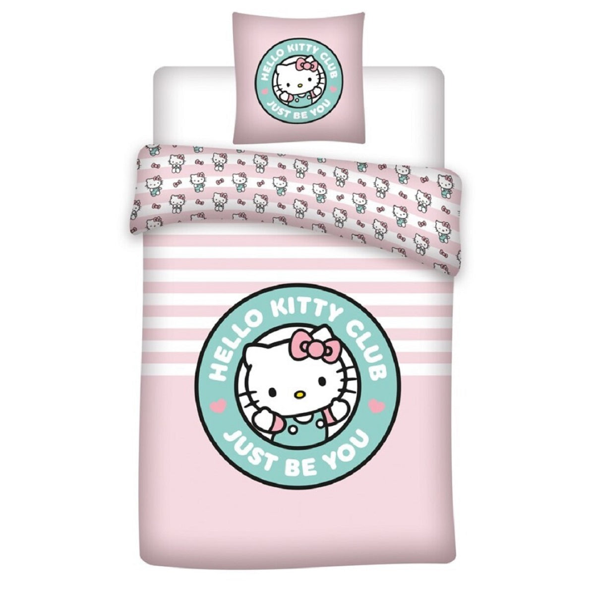 Hello Kitty Bettwäsche-Set Poly-Baumwolle Decken- & Kissenbezug 140x200 + 65x65 cm