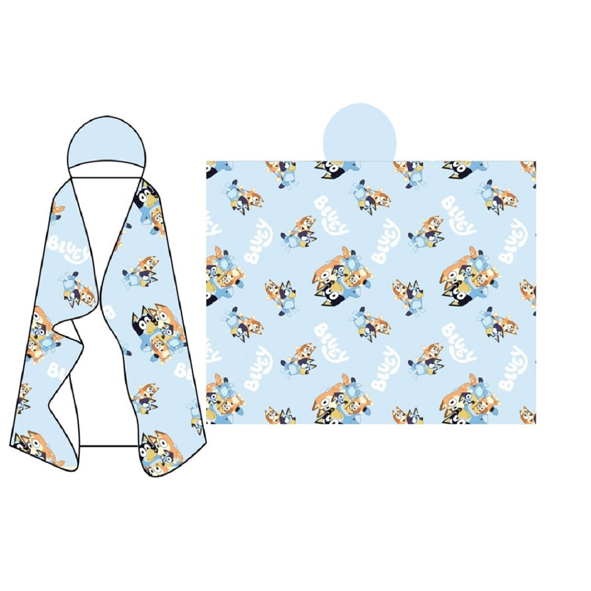 Bluey Kuscheldecken-Set 120x150 cm Flauschige Decke & Warme Kapuze